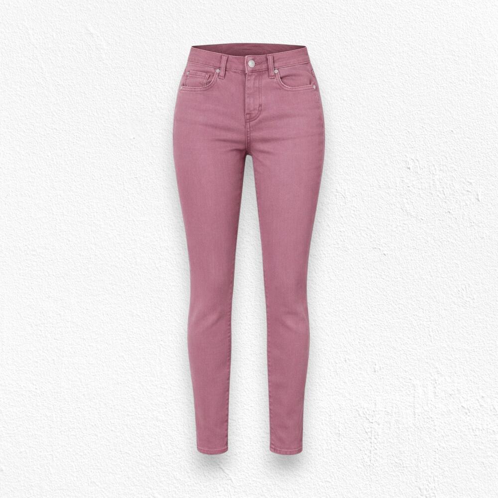 7 For All Mankind Mauve Pink High Waist Ankle Skinny Gwenevere Jeans Size 26